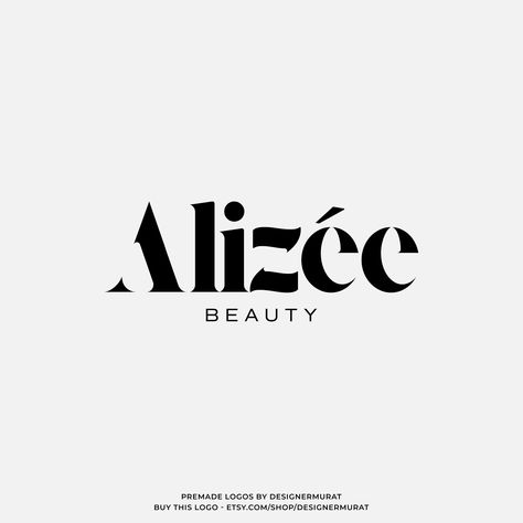 Premade Luxury Feminine Beauty Text Logo Design, Custom Elegant Typography Logo, Fashion Boutique Clothing Wordmark Logo, Hair Stylist Logo - #logo #logodesign #elegantlogo Logo Hair Stylist, Logo Luxe, Stylist Logo, Typographie Logo, Hair Stylist Logo, Logo Hair, Double Sided Business Cards, Wordmark Logo, Text Logo Design