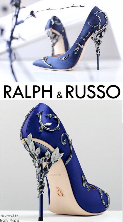 Ravenclaw Shoes, Blue And Silver Heels, Ice Heels, Blue Floral Heels, Ralph And Russo Shoes, Expensive Heels, Sea Queen, Blue High Heels, Ralph Russo