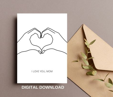 I Love You Mom Printable Greeting Card, Printable Mother's Day Card, Happy Mother's Day, 5x7 Card, 4x6 Card, Cute Mother's Day Card Mothers Day Card For Grandma, Mother's Day Cards Handmade Simple, Card For Grandma, Mom Printable, Printable Cute, Card For Mom, Cute Card, I Love You Mom, Funny Mothers Day