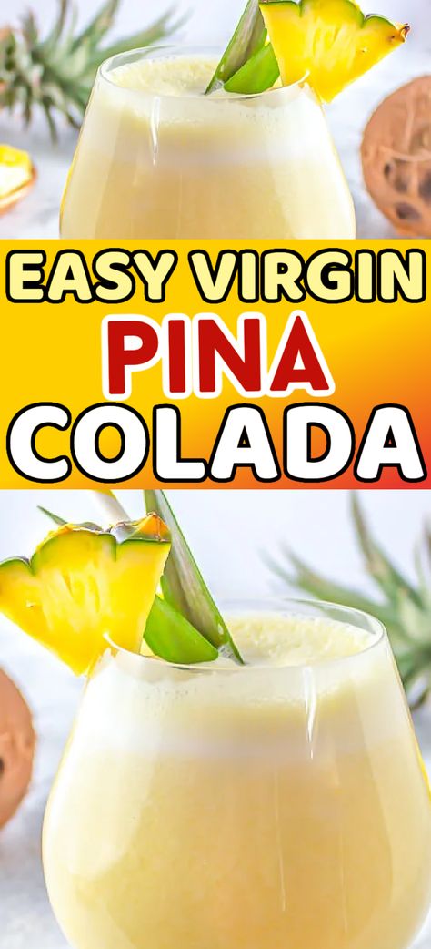 It's time for a simple, 3 ingredient piña colada mocktail recipe. This is delicious and so easy to make at home. Summer Frozen Drinks Nonalcoholic, Nonalcoholic Pina Colada Recipe, Mocktail Pina Colada Recipe, Easy Virgin Pina Colada Recipe, Homemade Pina Colada Recipe Virgin, Hawaiian Drinks Non Alcoholic Luau Party, Summer Cocktails Non Alcoholic, Virgin Pina Colada Recipe Non Alcoholic, Fun Milkshake Ideas