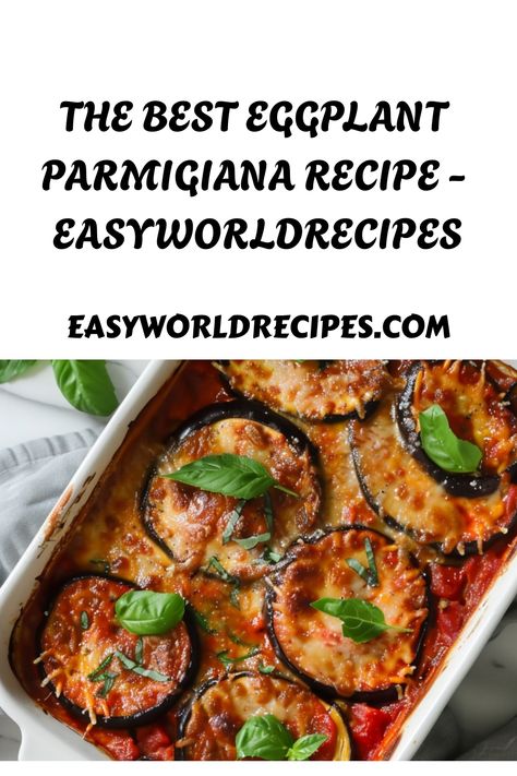 Eggplant Parmigiana, also known as “Melanzane alla Parmigiana,” is a classic Italian dish that layers eggplant with tomato sauce, basil, and cheese. Eggplant Parmigiana Recipe, Parmigiana Recipe, Italian Main Dishes, Eggplant Parmigiana, Italian Dinner Recipes, Chicken Parmigiana, Baked Eggplant, Classic Italian Dishes, Italian Appetizers