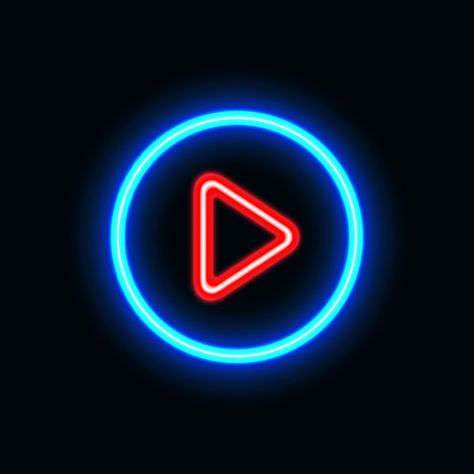 Video play neon icon for website and UI material. vector illustration Neon App Icons Youtube, Youtube Music Icon, Computer Logo, Mobile App Icon, Letter Icon, Website Logo, Lighting Logo, Youtube Logo, Wallpaper Trends