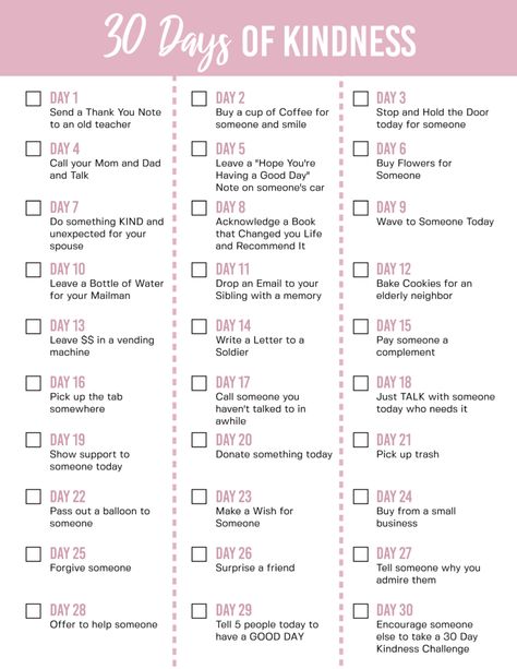 30 Days of Kindness Challenge 30 Days Of Kindness, June Challenge, Kindness Challenge, Wellness Challenge, Happiness Challenge, Squat Challenge, Vie Motivation, Mac Miller, Health Challenge