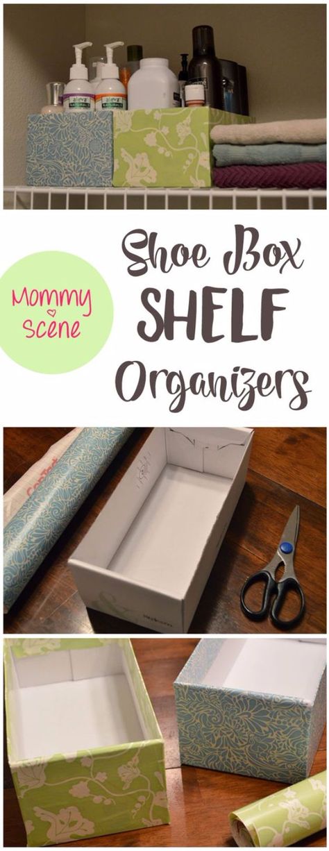 DIY Ideas With Shoe Boxes - Shoe Box Shelf Organizer - Shoe Box Crafts and Organizers for Storage - How To Make A Shelf, Makeup Organizer, Kids Room Decoration, Storage Ideas Projects - Cheap Home Decor DIY Ideas for Kids, Adults and Teens Rooms #diyideas #upcycle Shoe Box Shelf, Kids Shoe Organization, Diy Makeup Storage Organizers, Shoe Box Diy, Shoe Organization Diy, Shoe Box Crafts, Shoe Box Storage, Cheap Organization, Diy Makeup Storage