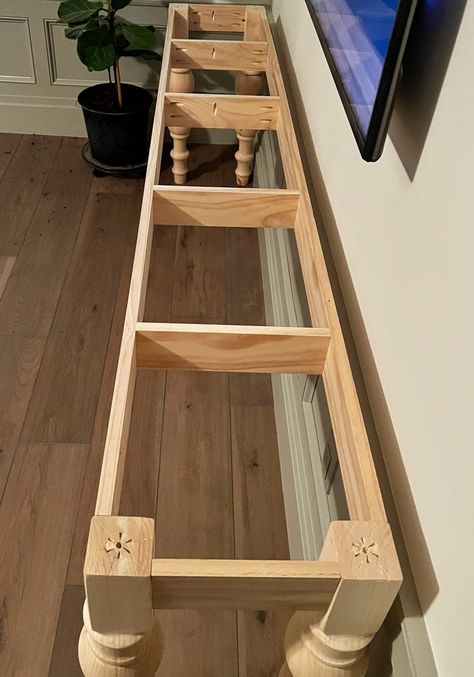 How to build a transitional console table | Diy Console Table Entryway, Transitional Console Table, Diy Entry Table, Rustic Entryway Table, Console Table Entryway, Diy Console, Diy Console Table, Build A Table, Long Console Table