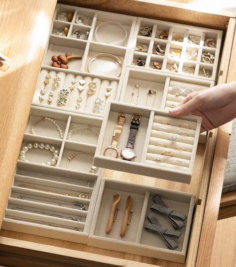 Jewellery Organizer Drawer Dividers Jewellery Storage - Etsy Locker Furniture, Jewelry Organizer Drawer, Jewelry Tray Organizer, Jewelry Tray Display, Jewelry Display Box, Jewelry Drawer, Jewelry Organizer Storage, Drawer Dividers, Organize Drawers