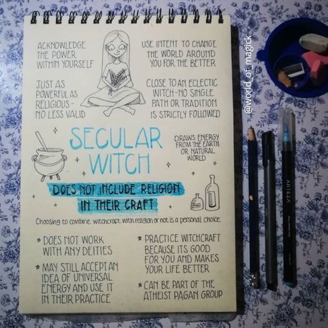 World of Magick on Instagram: “Secular Witches do not include religion in their craft 🧙 Do you practice Secular Witchcraft? How do you draw your energy and create…” Secular Witchcraft, Secular Witch, Witch Journal, Witch Tips, Grimoire Book, Eclectic Witch, Wiccan Witch, Magick Spells, Witchcraft Spell Books