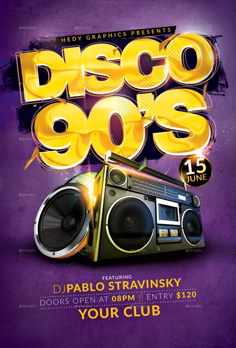 Disco 90's #Affiliate #Disco 80s Party Poster, Disco Graphic Design, 90s Flyer, 80s Cinema, Retro Speakers, 80s Disco, Story Design, Flyer And Poster Design, Tattoo Illustration