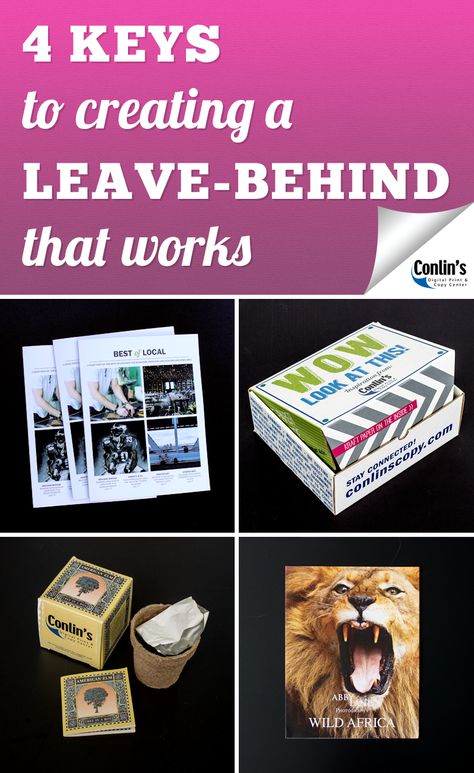 4 Keys to Creating a Leave-Behind That Works Western Bulldogs, Pencil Cup, Leave Behind, Create Words, Marketing Materials, Kraft Paper, Business Cards, Magnets, It Works