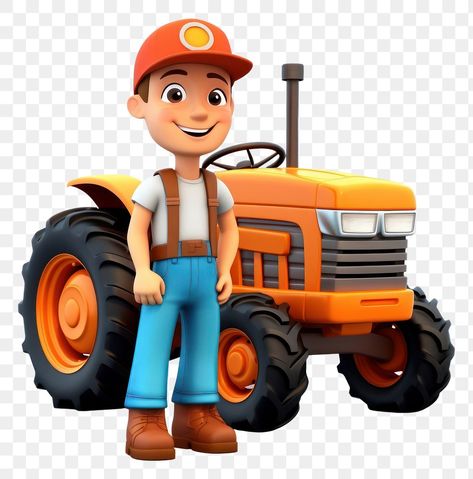 Baby Mechanic, Tractor Png, Farmer Tractor, Work Cartoons, Png Text, Cartoon Man, A Farmer, In Car, Creative Studio