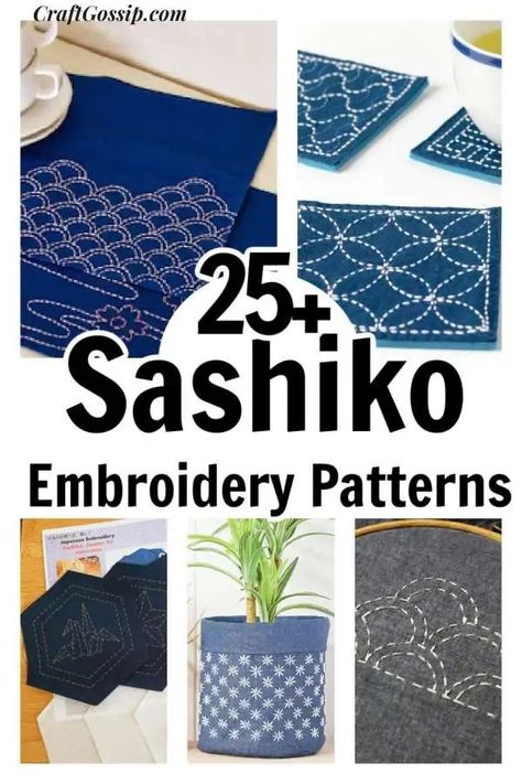 25 Sashiko Embroidery Patterns To Try – Needle Work #sashiko #sashikoembroidery #freesashikopatterns Shashiko Embroidery Denim, Sashiko Embroidery Patterns, Boro Embroidery, Sashiko Tutorial, Japanese Traditional Art, Embroidery Sashiko, Vintage Embroidery Patterns, Sashiko Stitching, Sashiko Pattern