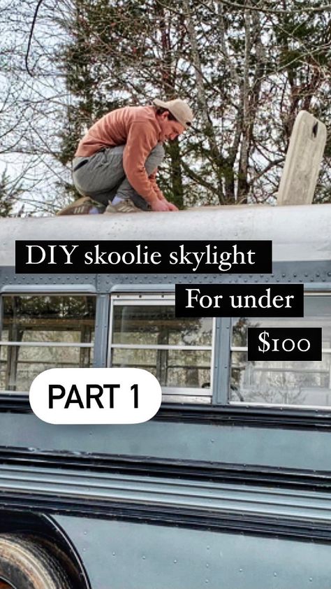 Skoolie Skylight, Skoolie Framing, Bnb Ideas, Short Bus, Brick Paneling, Air Bnb, Instagram Diy, Door Installation, Tiny Living