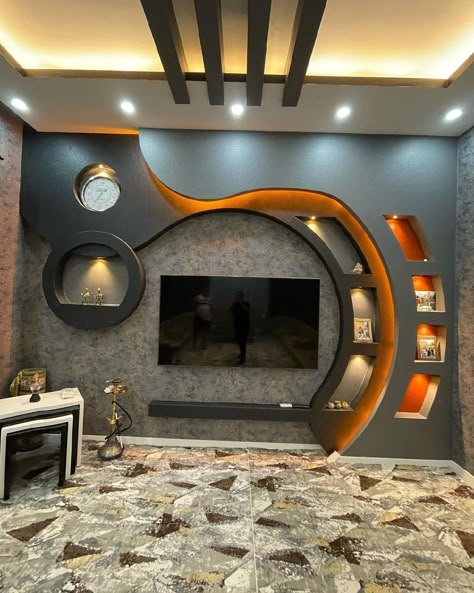 Tv Kastenwanden, Unit Interior Design, Tv Unit Interior, Wall Unit Designs, Tv Unit Design Modern, Wall Tv Unit, New Ceiling Design, Pvc Ceiling Design, Little House Plans