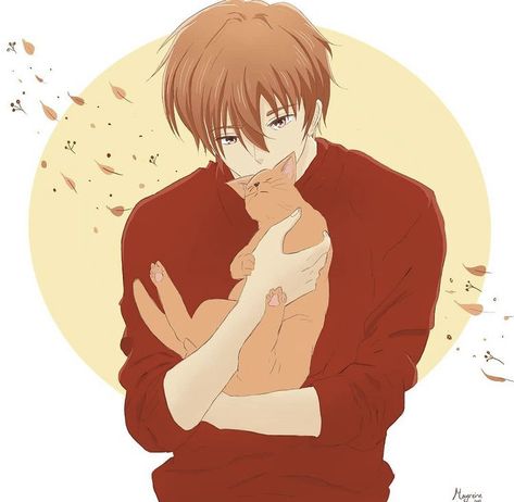 Kyo Sohma Fan Art, Kyo Fanart, Fruits Basket Funny, Fruits Basket Kyo, Kyo Sohma, Fruits Basket Anime, Fruits Basket, Anime Canvas, Dessin Adorable