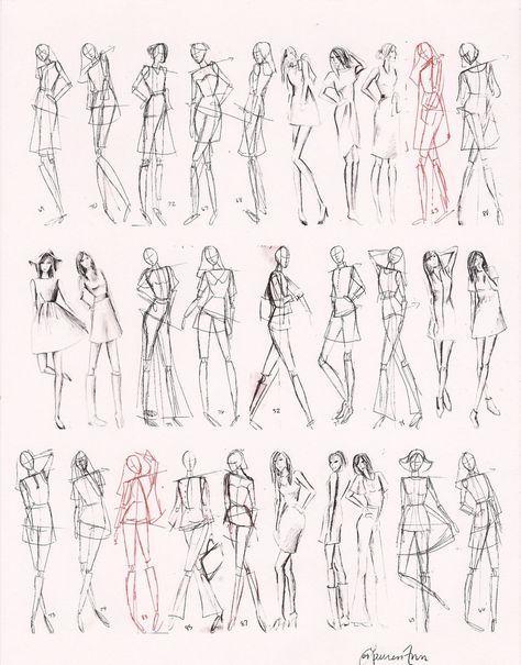 Gesture Fashion Figures (1 minute & 5 minutes) Hand Poses, Illustration Tutorial, Fashion Figure Drawing, Model Sketch, Drawing Fashion, Different Poses, Hand Reference, Figure Sketching, Body Figure