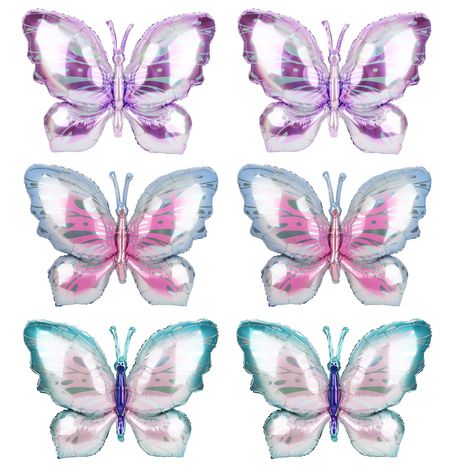 PRICES MAY VARY. Chic Butterfly Design：Our butterfly balloon is designed in the shape of a three-dimensional butterfly. Added purple pink and green gradient colors to the tin foil balloons to make our butterfly balloons look even more lifelike! Package Includes：You will get 6packs glitter butterfly balloons including two gradient purples butterfly balloons two gradient pinks butterfly balloons two gradient greens butterfly balloons. The balloons size is 31.5*23.6in, It is exquisite and unique an Purple Party Favors, Party Decorations Purple, Butterfly Themed Party, Balloons For Baby Shower, Butterfly Birthday Decorations, Butterfly Balloon, Butterfly Themed Birthday Party, Butterfly Party Favors, Butterfly Balloons