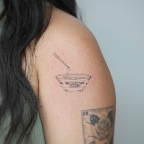 a little bowl of pho 🍜 #noodles #pho #singleneedletattooing #singleneedle #smalltattoo #losangeles #tattoolove #tattooartist Pho Tattoo, Noodle Tattoo, Bowl Of Pho, Pho Noodles, Pho Bowl, Single Needle Tattoo, Star Tattoos, Pho, Small Tattoos