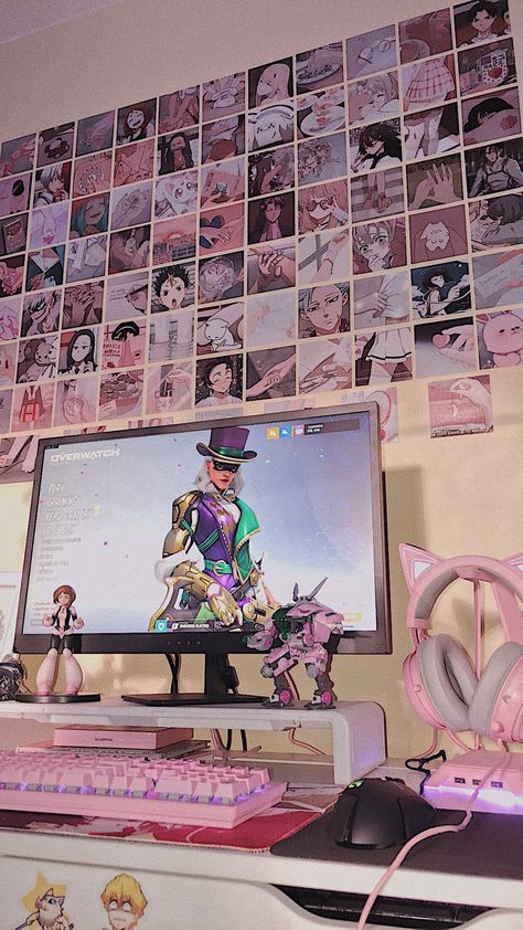 ♡ 𝑚𝑦 𝑠𝑒𝑡𝑢𝑝 𝑢𝑤𝑢 �♡ #gamergirl #cutesetup #pink #razerquartz #kawaii #anime #weeb #aesthetic ↳ some product links stand- https://www.amazon.com/gp/product/B07KK6RXS2/ref=ppx_yo_dt_b_asin_title_o01_s00?ie=UTF8&psc=1 headset- https://www.amazon.com/gp/product/B07XYPXB9Q/ref=ppx_yo_dt_b_asin_title_o09_s01?ie=UTF8&psc=1 Geek Bedroom, Aesthetic Setup, Geek Room, Kawaii Bedroom, Otaku Room, Gamer Room Decor, Video Game Room Design, Anime Decor, Anime Room