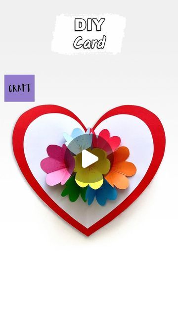 3D Paper Flowers Card for Kids 🌸🌼  #creativeveraclub #diycard #diybirthdaycard #diyvalentinedaycard #valentinescard #3Dflowers #3Dc... | Instagram Mothers Day Crafts For Kids Flowers, Mother’s Day Card Ideas Pop Up, Mother's Day Card Flowers, Mothersday Cards Diy Kids, Mother's Day Art And Craft Ideas, Mothers Day Cards Handmade Craft Ideas, Mother’s Day Diy Cards For Kids, 3d Mothers Day Cards, Mother Days Cards