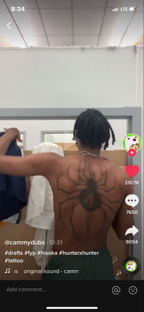 Phantom Gang Spider Tattoo, Phantom Troop Tattoo Spider, Phantom Troupe Tattoo Hisoka, Spider Back Tattoo Men, Phatom Troupe Tat, Hisoka Back Tattoo, Fantom Troupe Spider Tattoo, Hunter X Hunter Phantom Troupe Tattoo, Phantom Troupe Tattoo Men