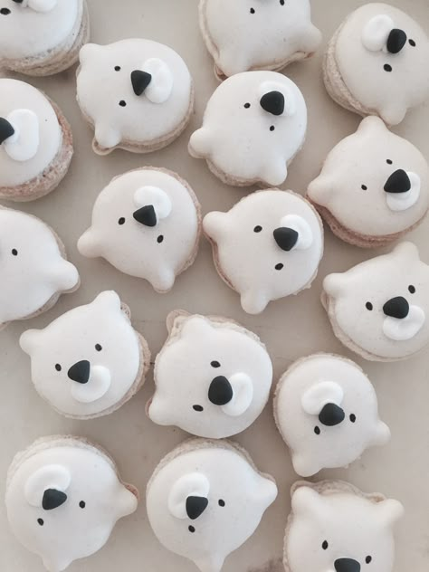 Polar Bear Marshmallows, Polar Bear Treats, Polar Birthday Party, Polar Bear Baby Shower Theme Boy, Polar Bear Birthday Party, Polar Bear Food, Polar Bear Cupcakes, Polar Bear Cookies, Polar Bear Cupcake