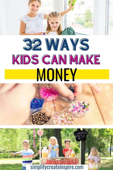 These creative ways for kids to earn money are a great way to teach children about the importance of saving money early on. Being financially responsible isn't something that just comes naturally! This guide will give you plenty of new ideas on how kids can earn money that goes beyond the basic chore system to encourage them to explore different ways of creating an income. How to make money as a kid. How kids can make money online. How kids can make money quick. Kids Selling Ideas Make Money, Jobs For Kids To Earn Money, Ways For Kids To Make Money, Kids Earning Money, Money For Kids, Financially Responsible, Chore System, Happy Homemaking, Teaching Money