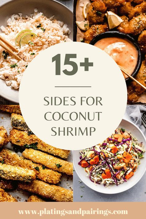 Coconut shrimp is a delicious appetizer or main dish that pairs well with a variety of sides. Here are 15+ delicious side dishes to serve with coconut shrimp. Coconut Shrimp Bowl Recipe, Sides With Coconut Shrimp, What Goes With Coconut Shrimp, Coconut Shrimp Meal Ideas, Sides For Coconut Shrimp Dinners, Side Dishes For Coconut Shrimp, Coconut Shrimp Dinner Sides, Homemade Coconut Shrimp, Coconut Shrimp Sides