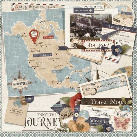 Notas de viaje Nitwit Collections, Holiday Scrapbook, Boarding Passes, Vacation Scrapbook, Scrapbook Videos, Travel Notes, Ticket Stubs, Card Making Kits, Digital Scrapbooking Layouts