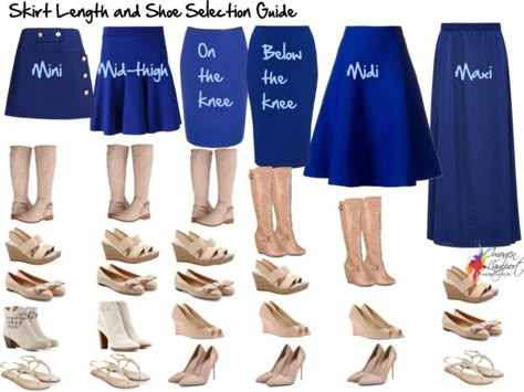 Your Essential Skirt Length and Shoe Selection Guide - Inside Out Style Ținute Business Casual, Istoria Modei, Áo Blu, Inside Out Style, Mode Tips, Fashion Vocabulary, 가을 패션, 여자 패션, Designer Heels