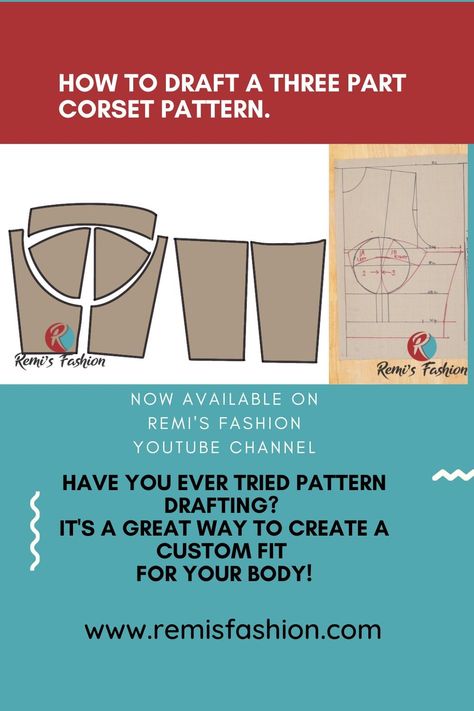 Drafting a three-part corset pattern from scratch can seem like a daunting task, but with the right knowledge and guidance it can be an exciting and satisfying experience! With the help of this video tutorial, you will learn all the essential steps to create your very own unique three part corset pattern. From understanding the basics of corset  pattern drafting, to the measurements needed and drafting the actual pattern, we will cover everything you need to know in order to be successful. Make Your Own Corset, Corset Pattern Drafting Tutorial, Corset Pattern Tutorial, Corset Pattern Drafting, Corset Tutorial, Pattern Drafting Tutorials, Gown Sewing Pattern, Corset Pattern, Corset Fashion