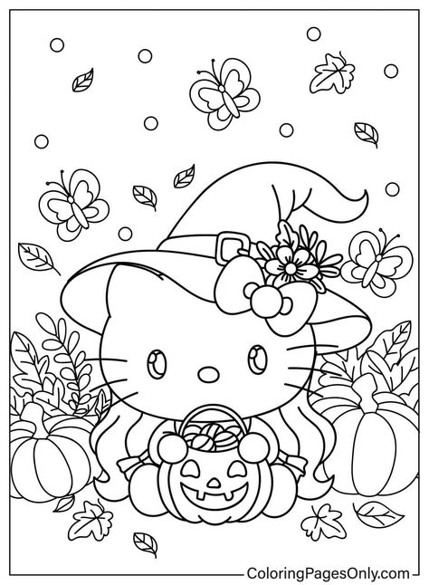 34 halloween hello kitty coloring pages - coloringpagesonly.com#halloweencoloringfun #halloweenprintables #halloweenfun #kidscrafts Hello Kitty Coloring Pages, Kitty Coloring Pages, Halloween Hello Kitty, Cute Halloween Coloring Pages, Spring Halloween, Halloween Coloring Sheets, Hello Kitty Colouring Pages, Halloween Craft Projects, Pumpkin Coloring Pages