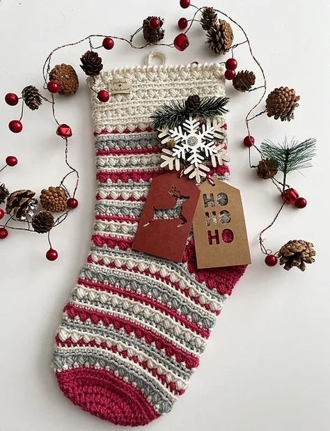 Meet the Noel Stocking Crochet Pattern: A Classic Holiday Beauty! – The Crochet Village Knitted Xmas Stockings Free Pattern, Free Crocheted Christmas Stocking Pattern, Crocheted Stockings Pattern, Large Crochet Christmas Stocking Pattern, Diy Crochet Stockings Christmas, Crochet Stockings With Names, Crochet Vintage Christmas Stocking Pattern Free, Crochet Pattern For Christmas Stocking, Crochet Stockings Christmas Pattern