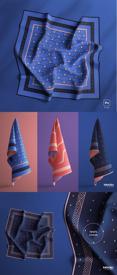 Silk Scarf Mockup Scarf Designs Ideas, Scarf Graphic Design, Silk Scarf Packaging, Printed Scarf Design Pattern Silk Scarves, Print Scarf Design Ideas, Scarf Design Illustration Patterns, Silk Scarf Pattern, Scarf Packaging Ideas, Hijab Designs Pattern