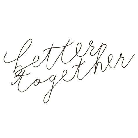 Wall Words, Metal Hanger, Script Lettering, Elegant Tattoos, Metal Hangers, Word Wall, Deep Black, Better Together, Pretty Quotes