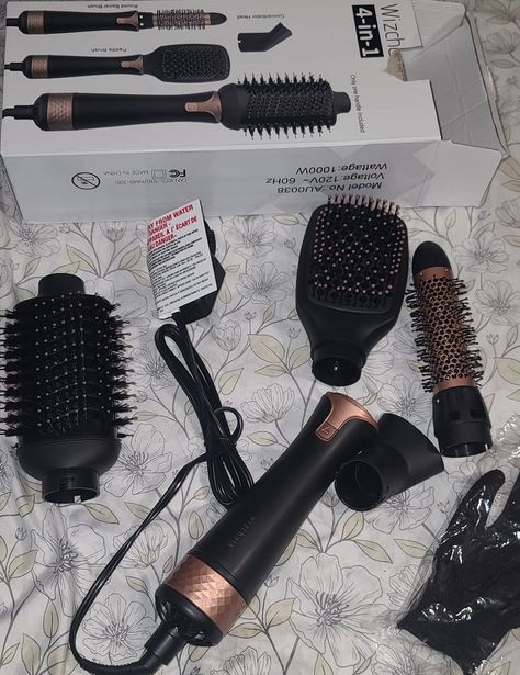 4 in 1 one step hot air brush & Hair styling tools, blow dryer works amazing I love using the comb attachment ots a game charger for sure. Suoer easy to use, the handle is a bit too bulky which makes it uncomfortable after a while of use but other than that is amazing. https://www.amazon.com/gp/product/B09TNV2RD3 Hair Dryer Aesthetic, Hair Tools Aesthetic, Curl Dryer, Pedicure Pictures, Dominican Blowout, Free Craft Supplies, Curl Care, Lip Combos, Hot Air Brush