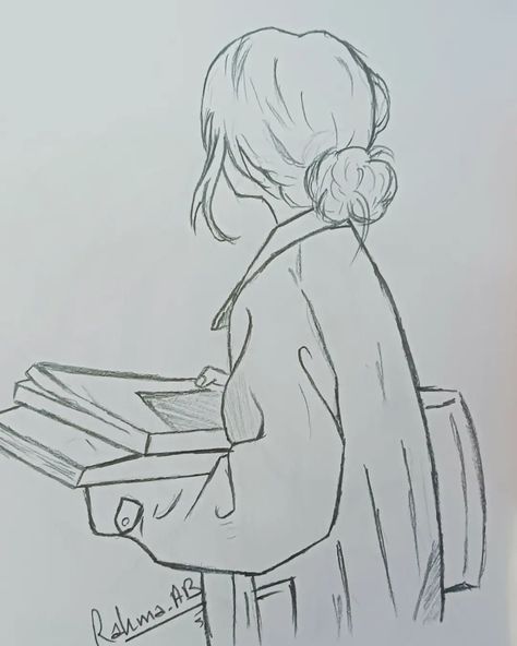 Back to school 🏫😅 Girl In School Drawing, Girl School Drawing Sketches, Study Girl Drawing, Study Aesthetic Drawing, Drawing Astethic, Boy And Girl Sketch, Faceless Drawing, Studying Drawing, Isometric Art