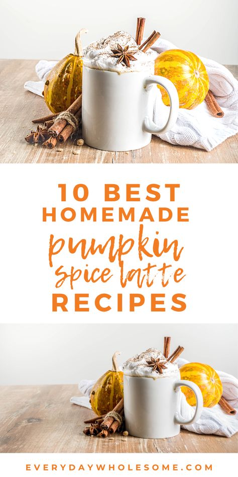 10 Healthy and Homemade Pumpkin Spice Latte Recipes you can make at home using your espresso or coffee machine or pot at home and some additional ingredients like pumpkin and syrup. Some are vegan and healthier than the Starbucks PSL recipe. They are all copy cat recipes. #pumpkinspicelatte #starbuckscopycat #psl #homemadelatte #veganlatte #coffeefix Healthy Pumpkin Latte Recipe, Psl Recipe, Pumpkin Latte Recipe, Starbucks Psl, Healthy Pumpkin Spice Latte, Vegan Latte, Homemade Latte, Pumpkin Spice Drinks, Homemade Pumpkin Spice Latte