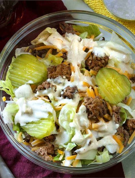 Big Mac Salad | Keto Big Mac Salad | Low Carb Hamburger Salad Recipe | Big Mac Sauce | Big Mac Sauce Recipe | Big Mac Salad | Keto Fast Food | Mcdonald's Sauce | Mcdonald's Signature Sauce Recipe | Low Carb Big Mac Salad | Hamburger Salads | Cheeseburger Salad | Low Carb Hamburger Recipe | TwoSleevers | #twosleevers #bigmacsalad #bigmac #ketofastfood #lowcarbfastfood Hamburger Keto, Hamburger Salad, Keto Big Mac, Low Carb Fast Food, Big Mac Salat, Corp Perfect, Big Mac Salad, Keto Fast Food, Mac Salad