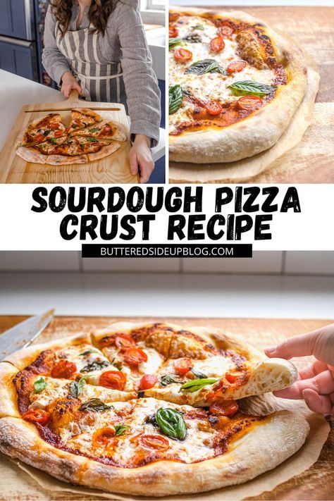 Sourdough Pizza Crust Recipe, Sourdough Pizza Dough Recipe, Sourdough Pizza Dough, Sourdough Pizza Crust, Main Dish Casseroles, Sourdough Pizza, Sourdough Starter Recipe, Meatless Main Dishes, Pizza Crust Recipe