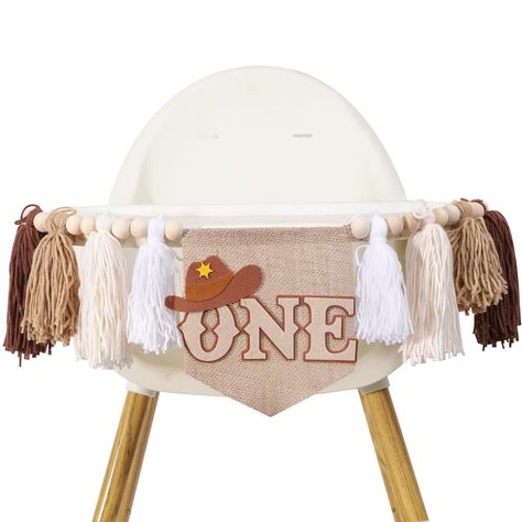 PRICES MAY VARY. 🤠MY FIRST RODEO HIGH CHAIR BANNER - Celebrating Your Child's 1st Birthday Is A Big Deal! Create A Fantastic And Impressive Cozy Atmosphere For Your Child's Celebration With This Impressive Cowboy High Chair Banner With A Delicate Fringe Design! 🤠VERSATILE DECORATIONS - In Addition To Being A Stylish Children's Highchair Decoration, The Beautifully Designed My First Rodeo Highchair Banner Can Also Be Used As A Garland, Wall Decoration, And Photo Prop To Liven Up Your Party Back Cowboy Theme First Birthday Party, Country First Birthday Boys, Our First Rodeo Twin Birthday, Western Theme First Birthday Party, Baby’s First Rodeo Birthday Theme, First Rodeo Birthday Boy Decor, 1st Birthday Rodeo Theme, Cowboy Theme First Birthday, Rodeo Birthday Party Decorations