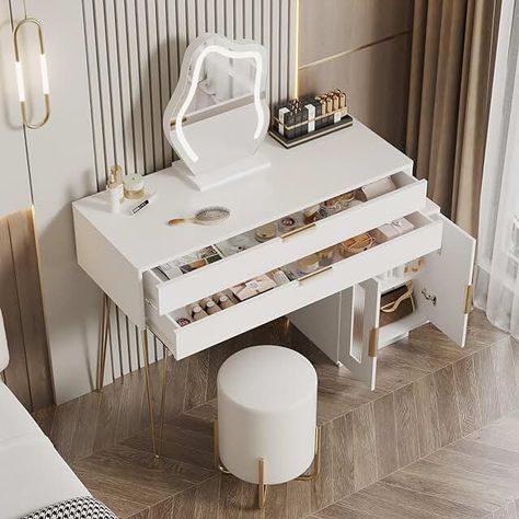 Amazon.de : floating vanity table Floating Vanity Table, Floating Makeup Vanity, Floating Vanity, Led Table, Vanity Table, Table Bar, Makeup Vanity, Floating, Vanity