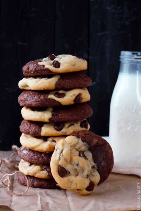 THE Best Brookie Cookies | URBAN BAKES Cookies Chewy, Resepi Biskut, Cookie Brownie Recipe, A Glass Of Milk, Chewy Brownies, Soft Chocolate Chip Cookies, Recipes Cookies, Best Brownies, Best Cookie Recipes