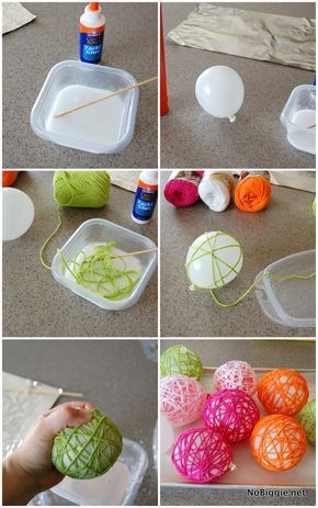 Påskeaktiviteter For Barn, Diy – Velikonoce, Ball Craft, Diy Osterschmuck, Diy Glue, Yarn Balls, Diy Ostern, Diy Yarn Crafts, Aktivitas Montessori