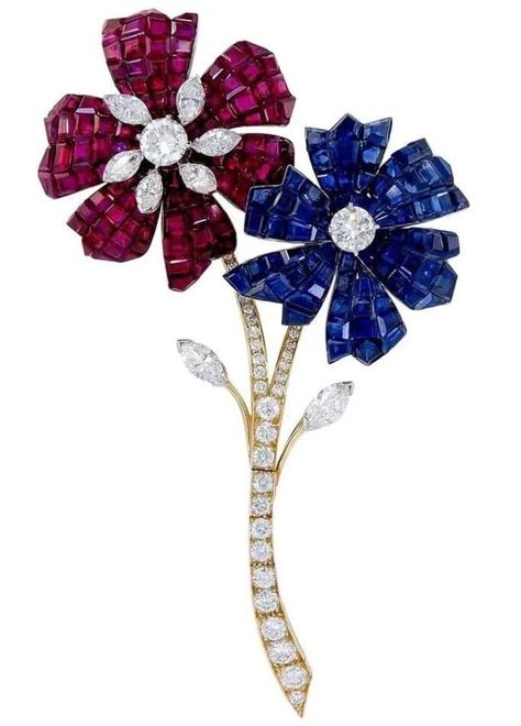 The Van Cleef & Arpels Mystery Setting Continues to Enchant Collectors | 1stDibs Vintage Van Cleef, Brooch Diamond, Diamond Flower Brooch, Gold Vans, Ruby And Sapphire, Van Cleef And Arpels Jewelry, Van Cleef And Arpels, French Jewelry, Gold Brooches