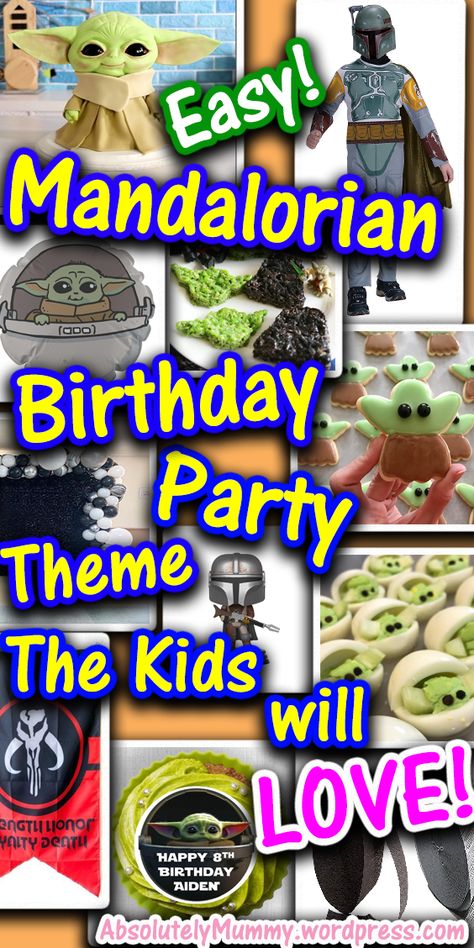 Mandalorian Theme Party, Mandalorian Party Ideas, Mandalorian Birthday Party Ideas, Mandalorian Birthday Party, Mandalorian Party, Mandalorian Birthday, Star Wars Themed Birthday Party, Yoda Birthday, Yoda Party