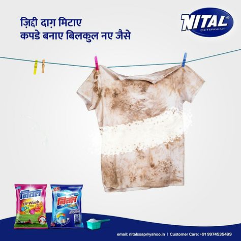 Nital detergent powder is every housewife's first choice   #nitaldetergent #nital #detergent #powder #india #fabric #clothes Detergent Powder Ads, Washing Powder Ads, Detergent Ads Creative, Detergent Advertisement, Detergent Ads, Laundry Detergent Ads, World Environment Day Posters, معطر جو, Soap Advertisement