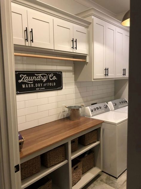 #laundry #diy #organization House Laundry Room, Laundy Room, Ikea Desk Hack, Rustic Laundry Rooms, Basement Laundry Room, Dream Laundry Room, Basement Laundry, Laundry Room Closet, Mudroom Laundry Room