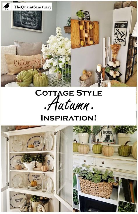 The BEST  Farmhouse & Cottage Fall Decor Inspiration!! #thequaintsanctuary Cottage Fall Decor, Autumn Cottage, Decorating For Fall, Fall Cottage, Cottage Decorating, Best Farmhouse, Cottage Inspiration, Fall Decor Inspiration, Cottage Charm