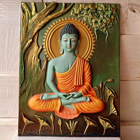 Buddha Wall Mural, Room Paint Designs, Buddha Wall Decor, Mural Art Design, Baby Krishna, Buddha Painting, Whatsapp Call, 3d Painting, Painted Paneling