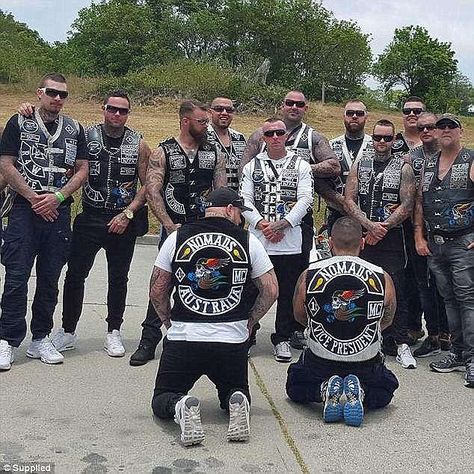 Motorcycle Gang Aesthetic, Bikie Gang, Bandidos Motorcycle Club, Biker Chick Outfit, Bike Gang, Gang Aesthetic, Motorcycle Gang, Biker Photoshoot, Biker Clubs